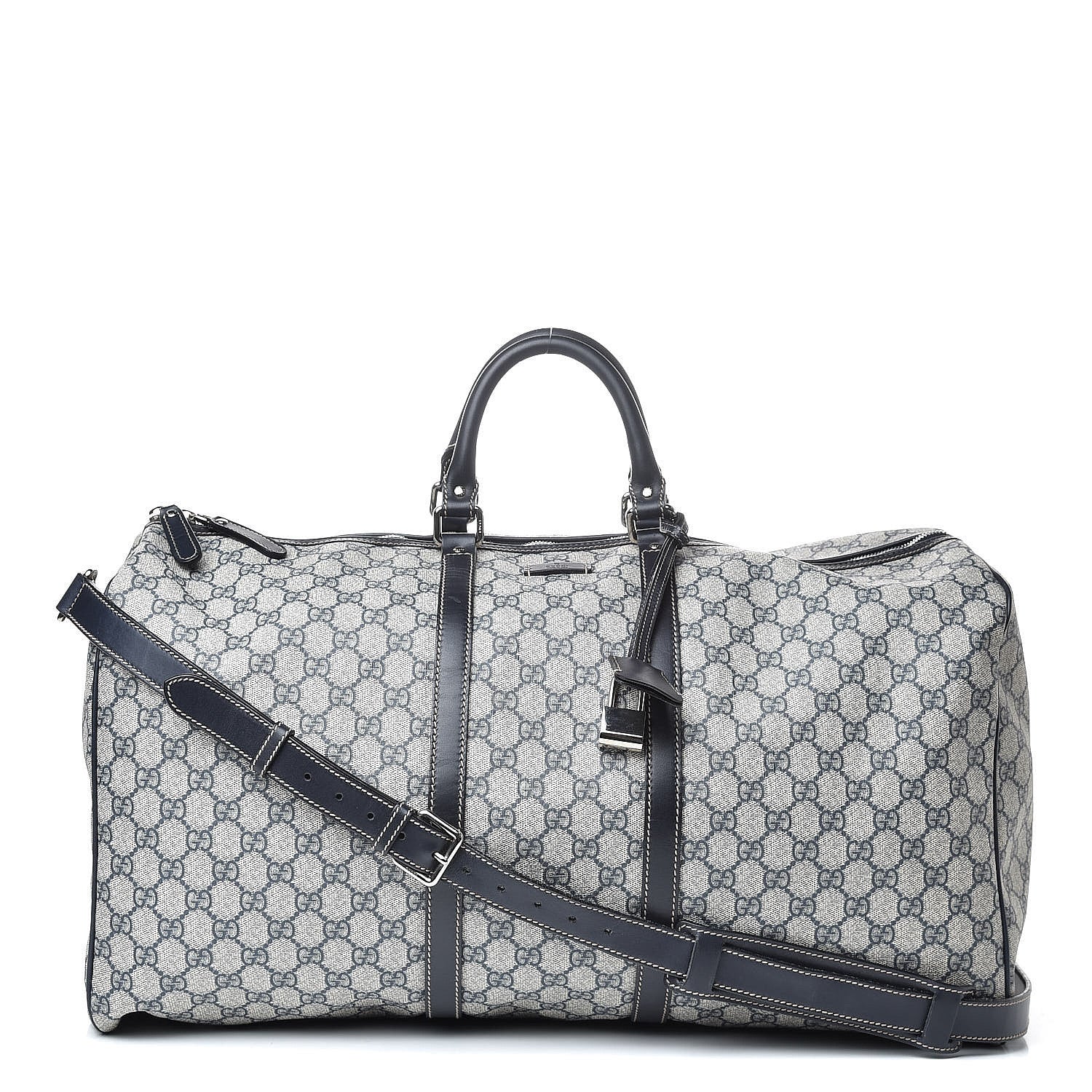Gucci GG Plus Monogram Large Carry On Duffle Bag Navy 1 of 16