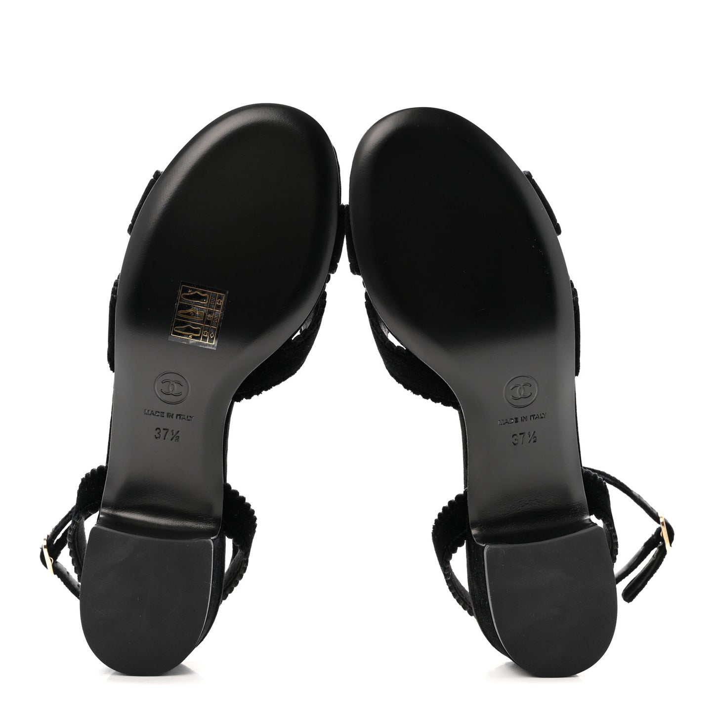 Velvet Pearl Camellia Sandals 37.5 Black