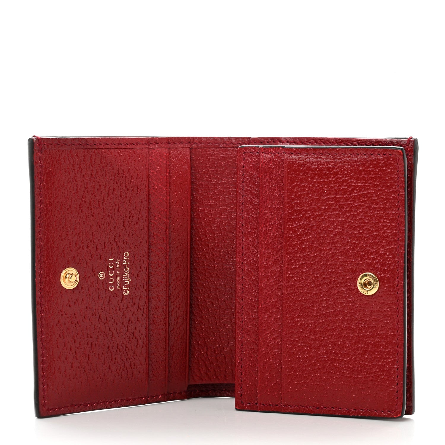 Gucci X DORAEMON Mini Vintage GG Supreme Monogram Card Case Wallet Beige Cherry Red 5 of 8