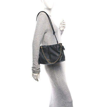 Loewe Mellow Nappa Medium Donut Chain Flamenco Knot Clutch  Black 2 of 10