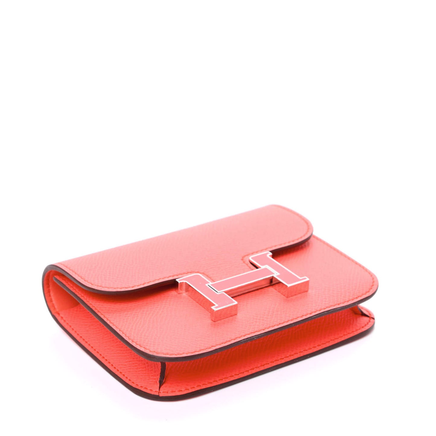 Epsom Enamel Constance Slim Wallet Rose Texas Rouge De Coeur