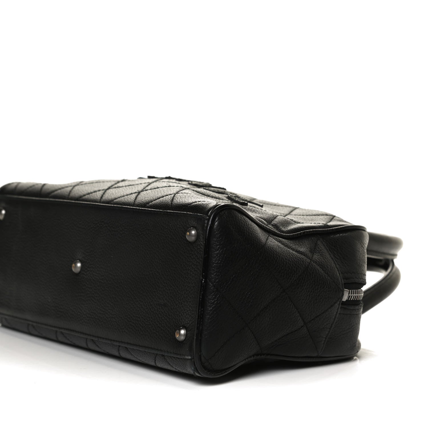 Chanel Caviar Patent Quilted Large Bowler Black 10 of 14