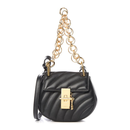 Chloe Calfskin Quilted Nano Drew Bijou Shoulder Bag Black 1 of 9