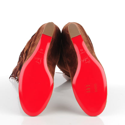 Christian Louboutin Suede Calfskin Pouliche Fringe 70 Boots 41 Havane 6 of 7