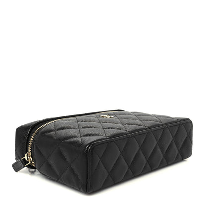 Chanel Caviar Quilted Top Handle Slim Vanity With Chain Black 4 of 11