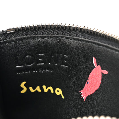 Loewe X SUNA FUJITA Smooth Calfskin Whale Zipped Card Coin Holder Black 6 of 8