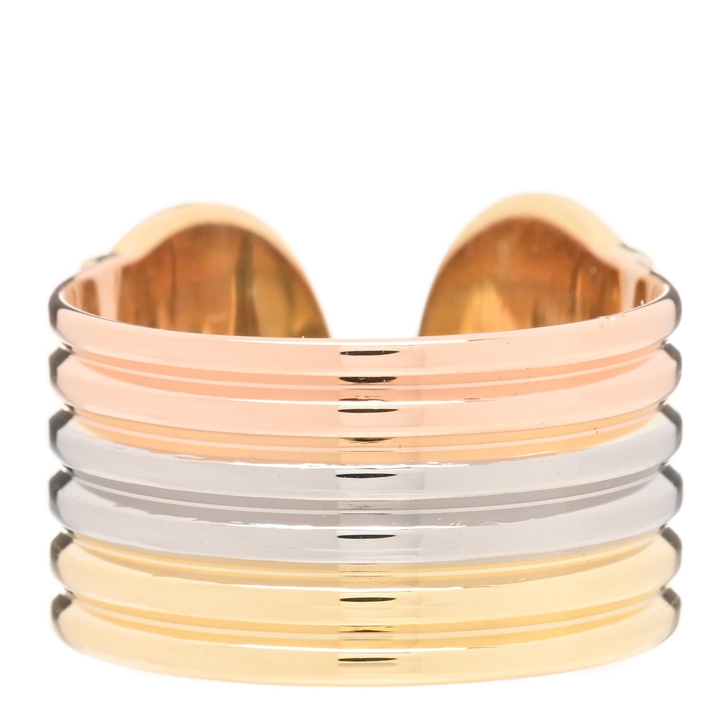 Cartier 18K Pink Yellow White Gold 13mm C De Cartier Ring 52 6 3 of 4