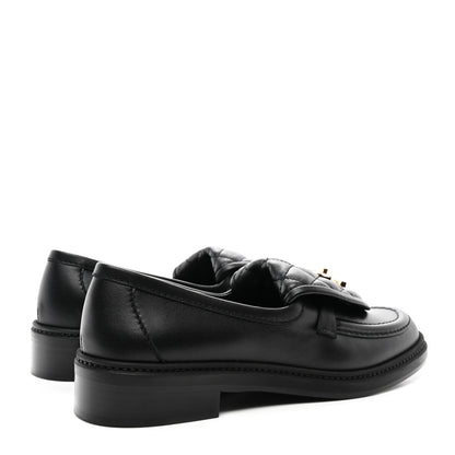 Chanel Lambskin Quilted CC Turnlock Loafers 37.5 Black 4 of 9