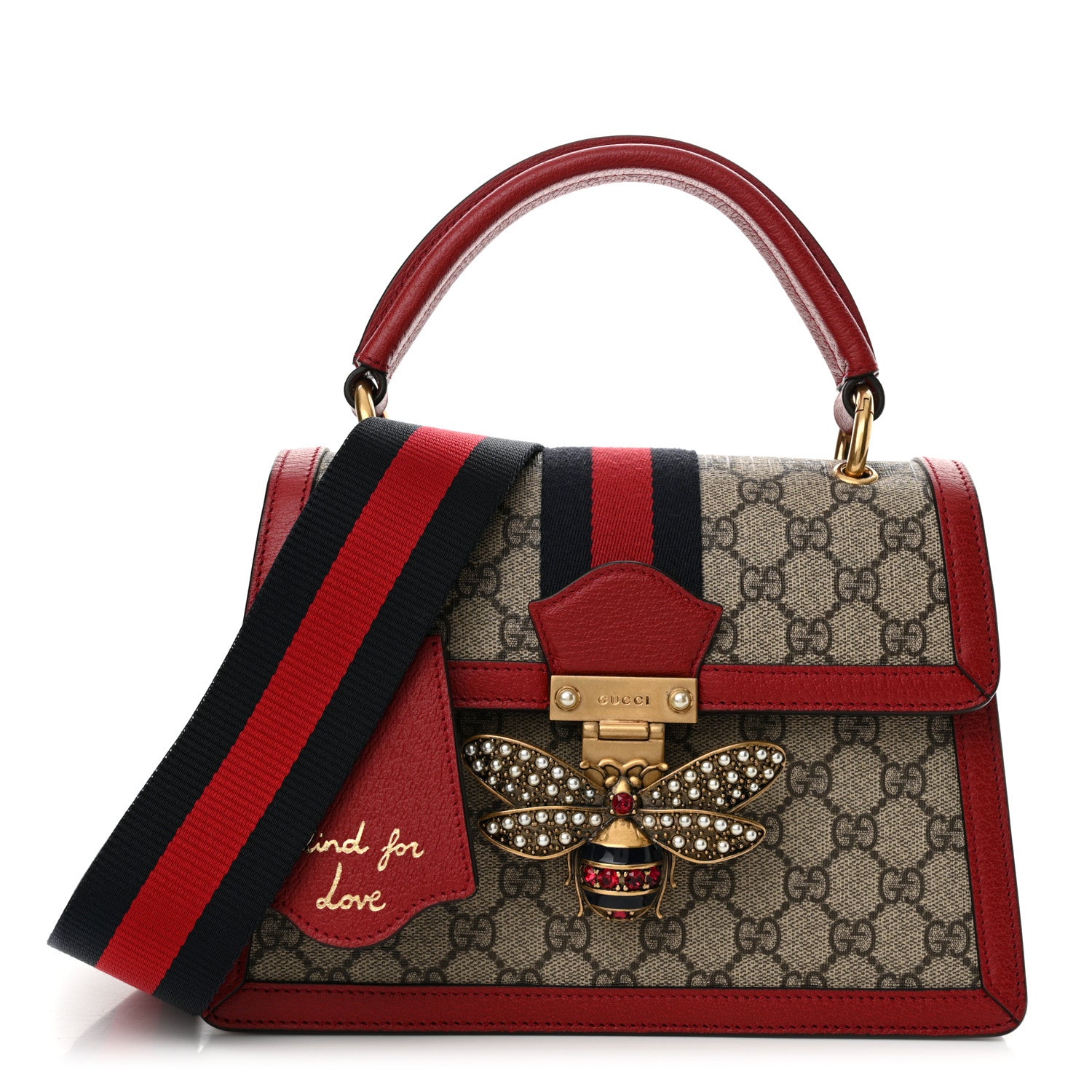 Gucci GG Supreme Monogram Small Queen Margaret Top Handle Bag Red 1 of 11