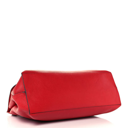 Gucci Pebbled Calfskin Large Bamboo Daily Top Handle Bag Red 4 of 10