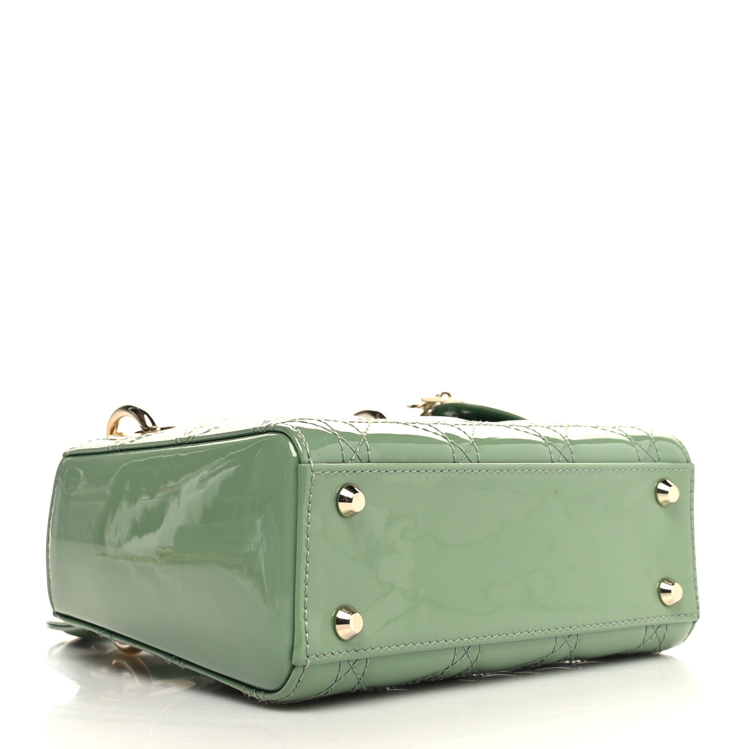 Christian Dior Patent Cannage Mini Lady Dior Mint Green 1329141