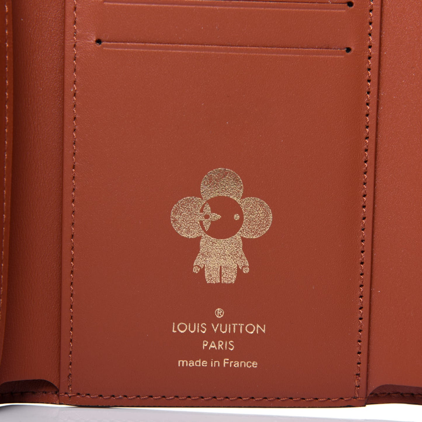 Monogram Flower Lock Compact Wallet Caramel