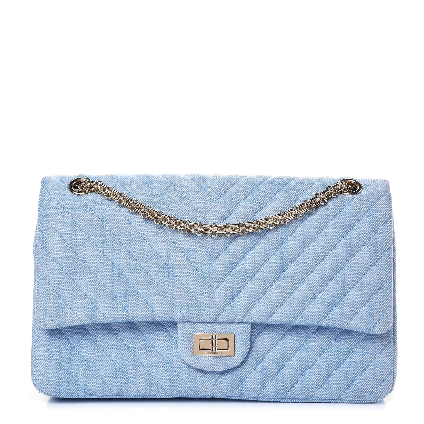 Denim Chevron Quilted 2.55 Reissue 226 Flap Light Blue