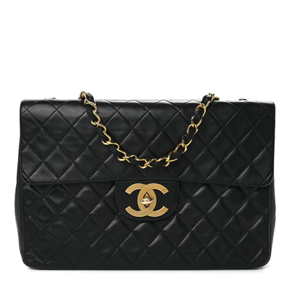 Chanel Lambskin Quilted XL Jumbo Single Flap Black 1 of 12