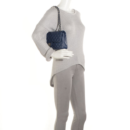 Chanel Lambskin Perforated Medium Double Flap Blue 2 of 9