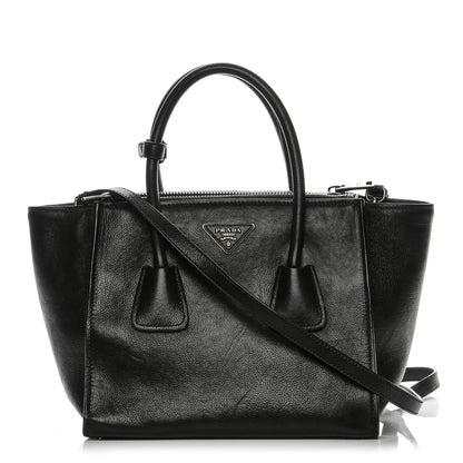 Prada Glace Calf Twin Pocket Tote Nero Black 1 of 8