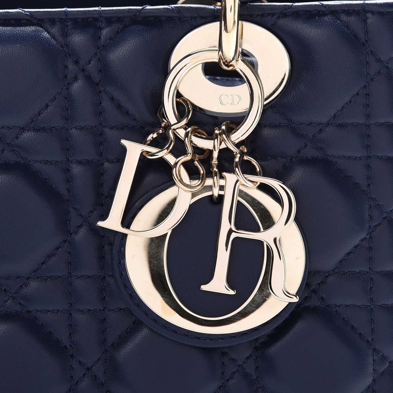 Christian Dior Lambskin Cannage Medium Lady Dior Navy Blue 11 of 12