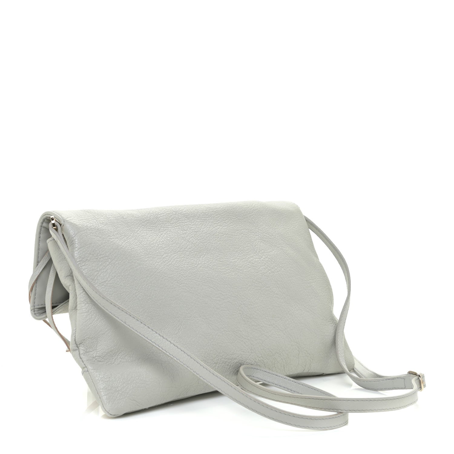 Balenciaga Agneau Gold Metallic Edge Hardware Envelope Strap Clutch Gris 2 of 8