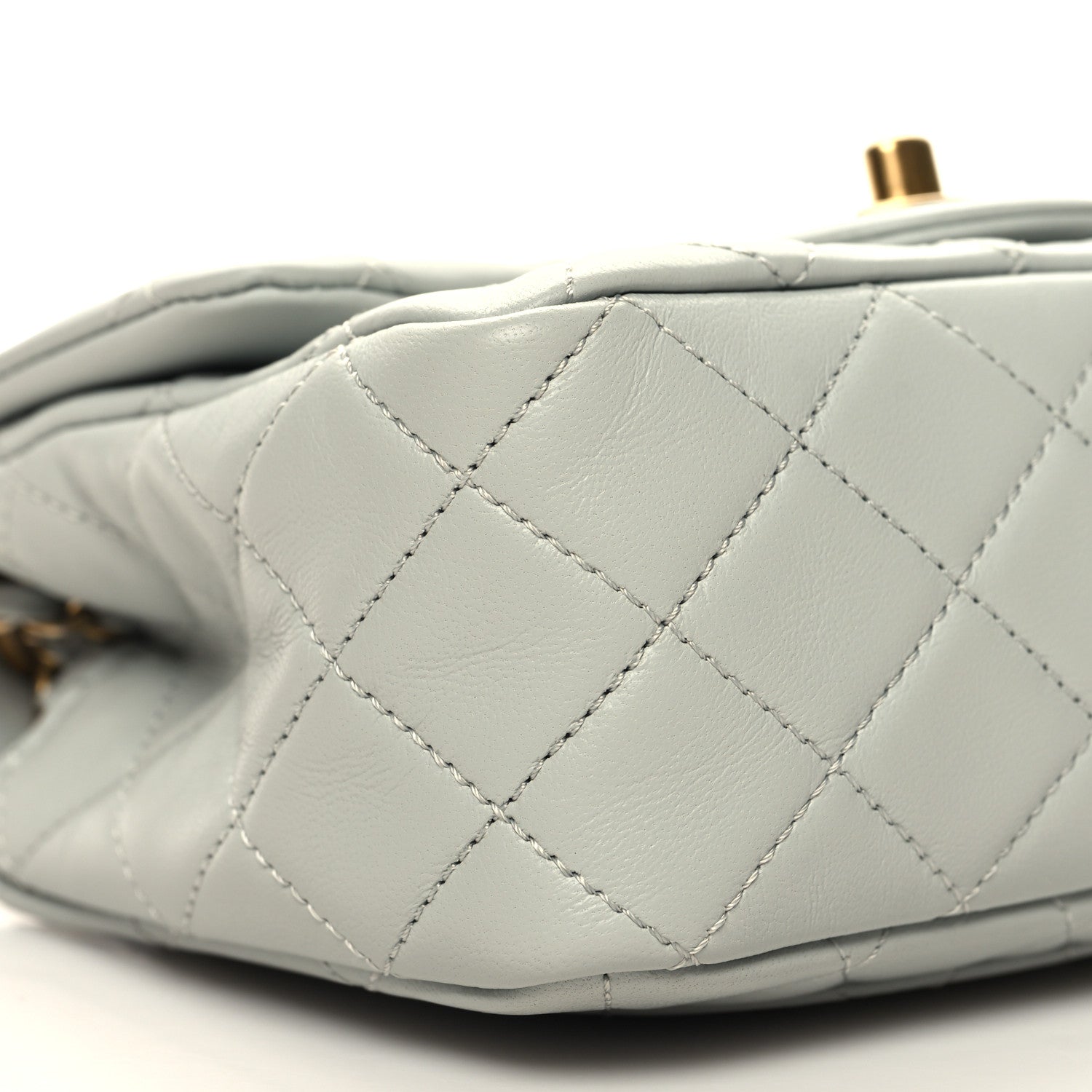 Chanel Lambskin Quilted Mini Pearl Crush Flap Light Grey 9 of 11