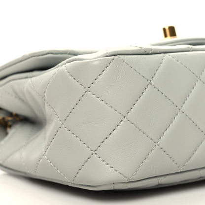 Chanel Lambskin Quilted Mini Pearl Crush Flap Light Grey 9 of 11