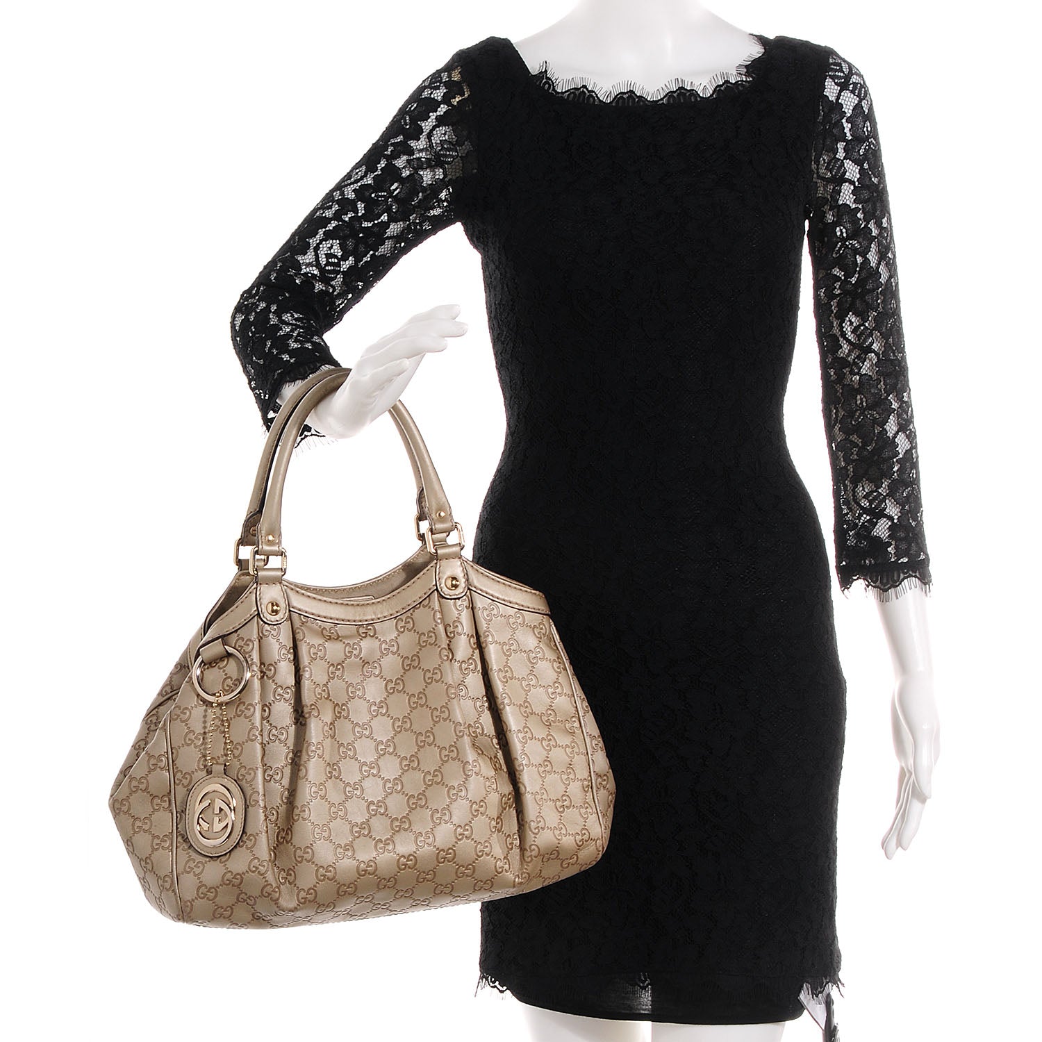 Gucci Guccissima Medium Sukey Tote Champagne 2 of 9