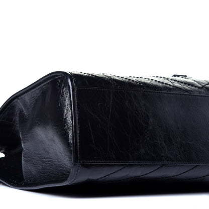 Saint Laurent Crinkled Calfskin Matelasse Monogram Large Niki Shopper Tote Black 7 of 8