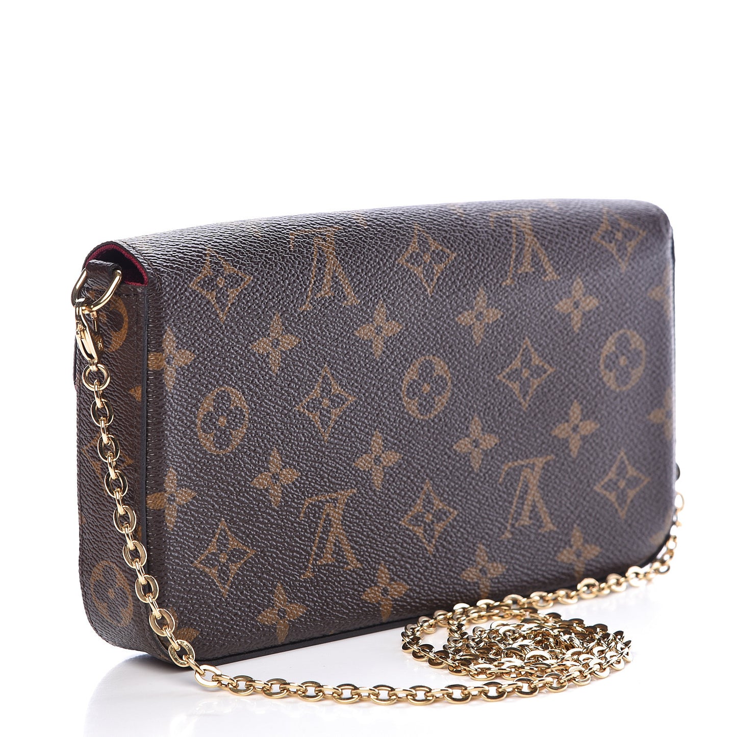 Monogram Pochette Felicie Chain Wallet Fuchsia