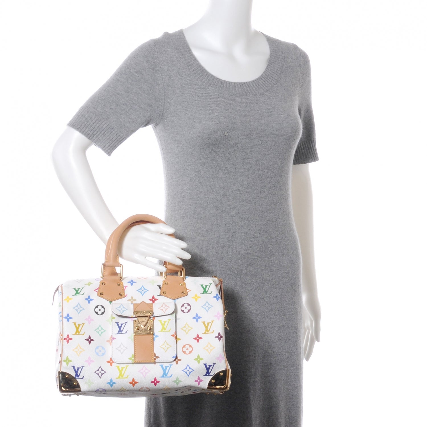 Louis Vuitton Monogram Multicolor Speedy 30 White 2 of 8