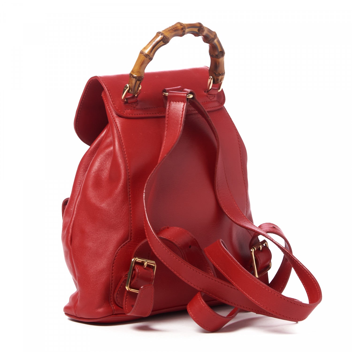 Gucci Calfskin Bamboo Mini Backpack Red 2 of 7