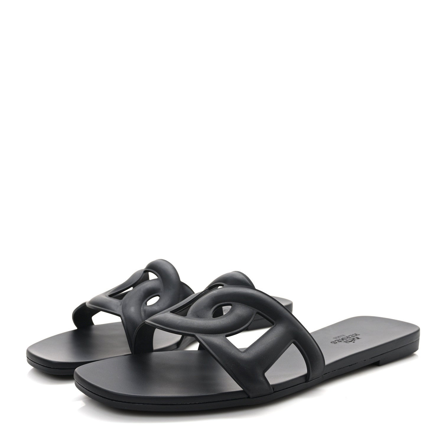 Hermes Rubber Aloha Sandals 39 Black 3 of 7