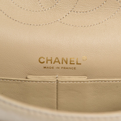 Chanel Aged Calfskin Medium Double Flap Beige 6 of 8