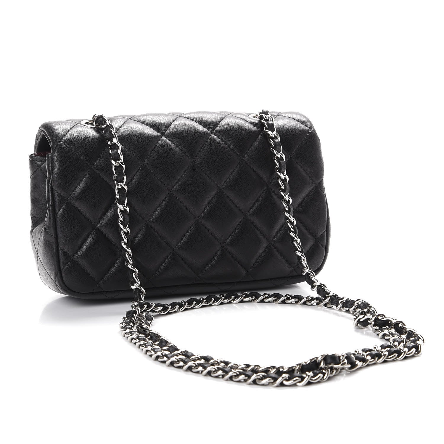 Chanel Lambskin Quilted Extra Mini Rectangular Flap Black 2 of 10