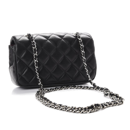 Chanel Lambskin Quilted Extra Mini Rectangular Flap Black 2 of 10