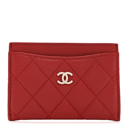 Chanel Lambskin Quilted Card Holder Red 1 of 8