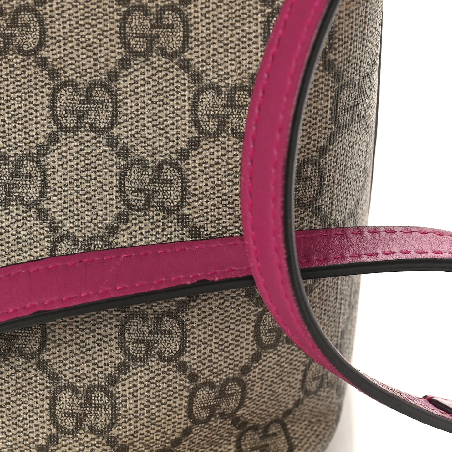 GG Supreme Monogram Moon Calfskin Small Zip Top Tote Beige Ebony Hibiscus Red New Rosette