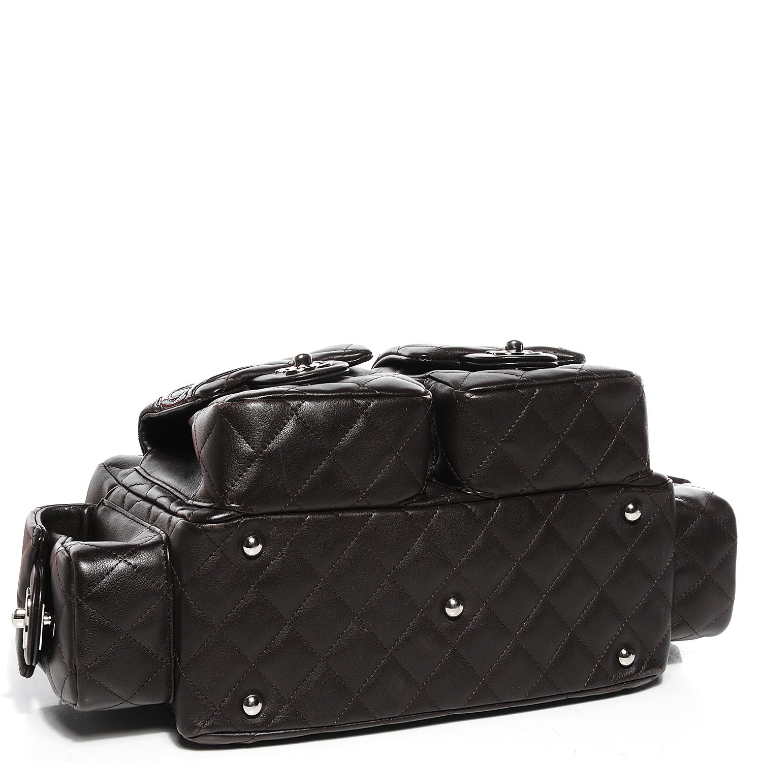 Chanel Calfskin Quilted Small Cambon Multipocket Reporter Brown 4 of 7