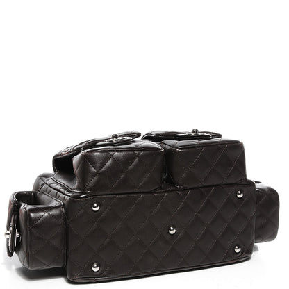 Chanel Calfskin Quilted Small Cambon Multipocket Reporter Brown 4 of 7
