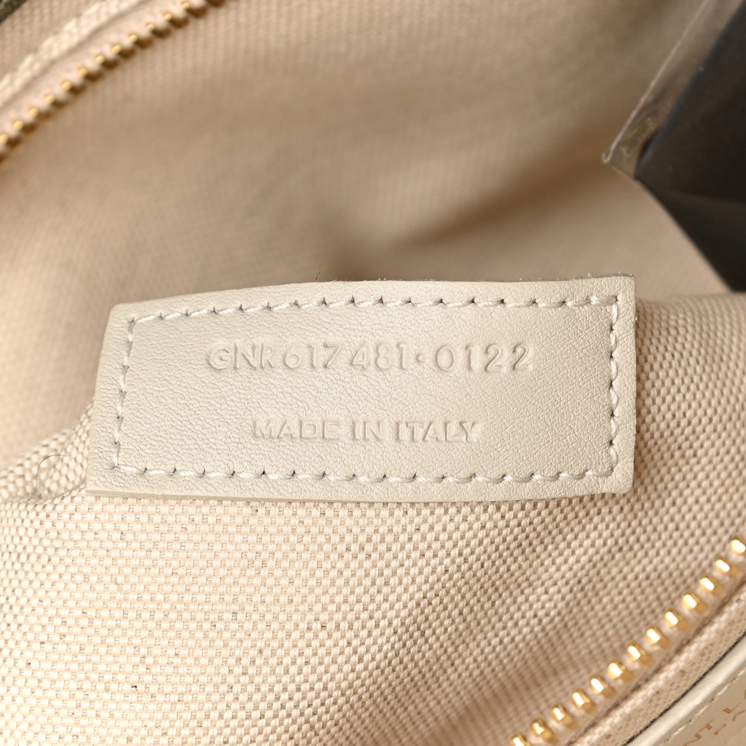 Saint Laurent Linen Calfskin Small Rive Gauche Tote Military Green Blanc Vintage 7 of 10