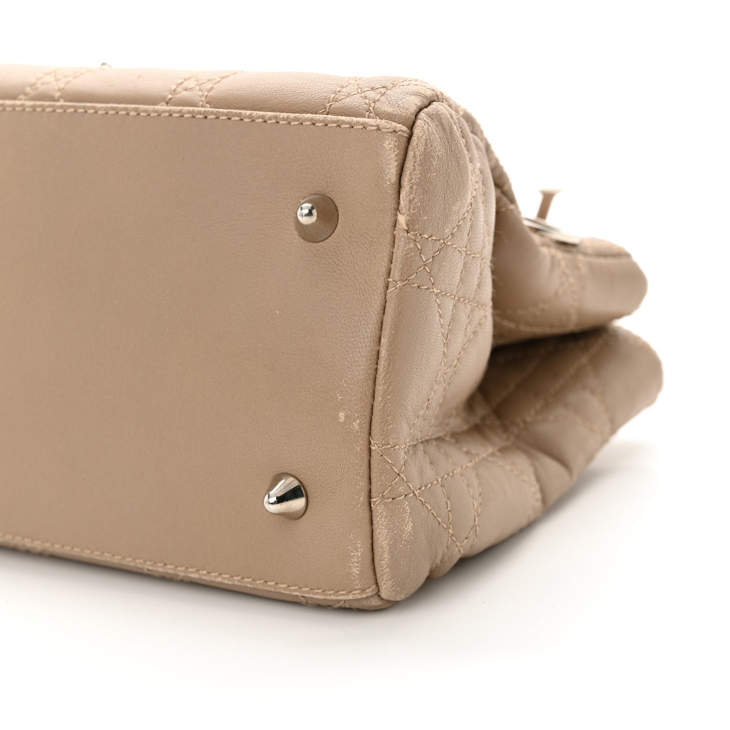 Lambskin Cannage Soft East West Tote Beige