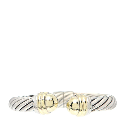 David Yurman Sterling Silver 14K Yellow Gold 10mm Cable Classics Bracelet 1 of 6