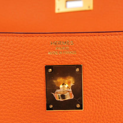 Hermes Taurillon Clemence Kelly Retourne 35 Orange 13 of 26