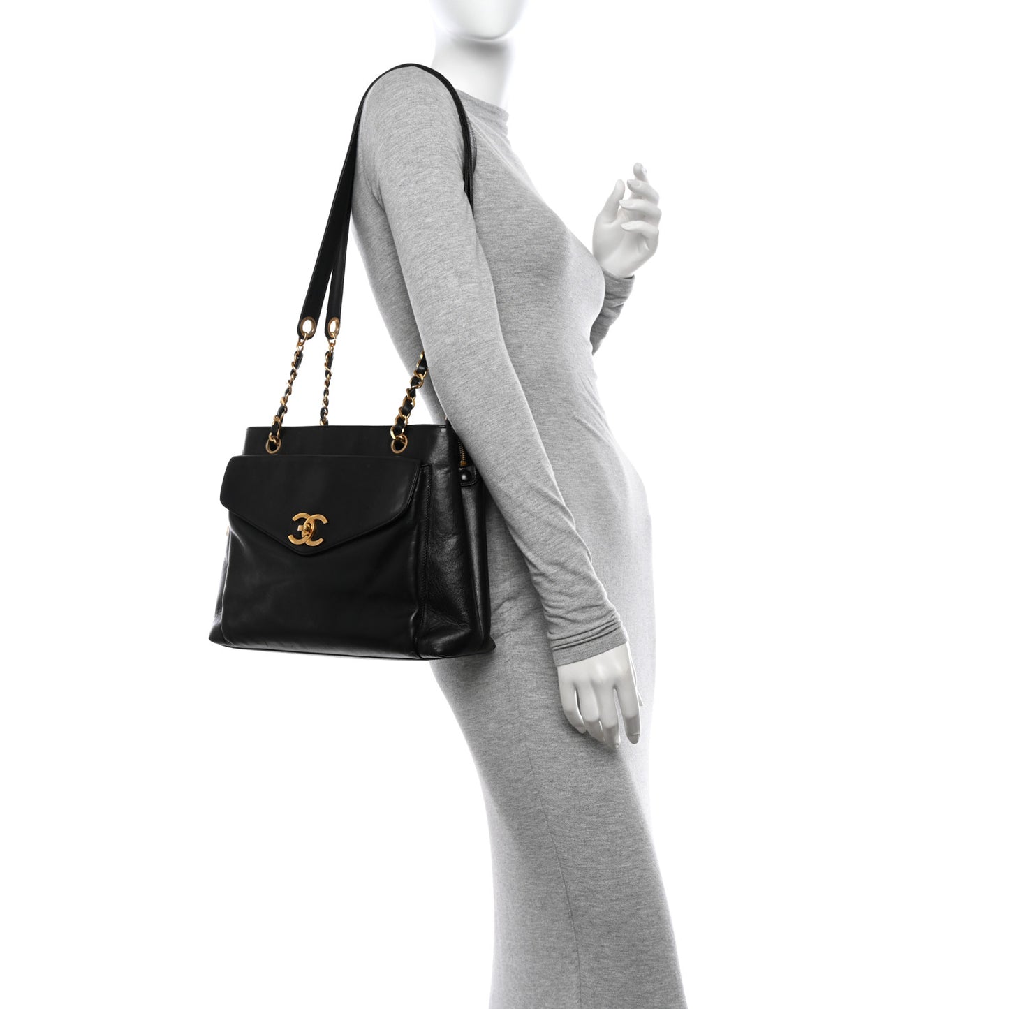 Lambskin Flap Shoulder Bag Dark Brown