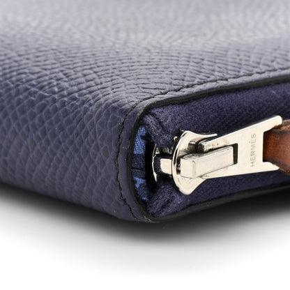 Hermes Epsom Silk'In Compact Wallet Bleu Saphir 10 of 13