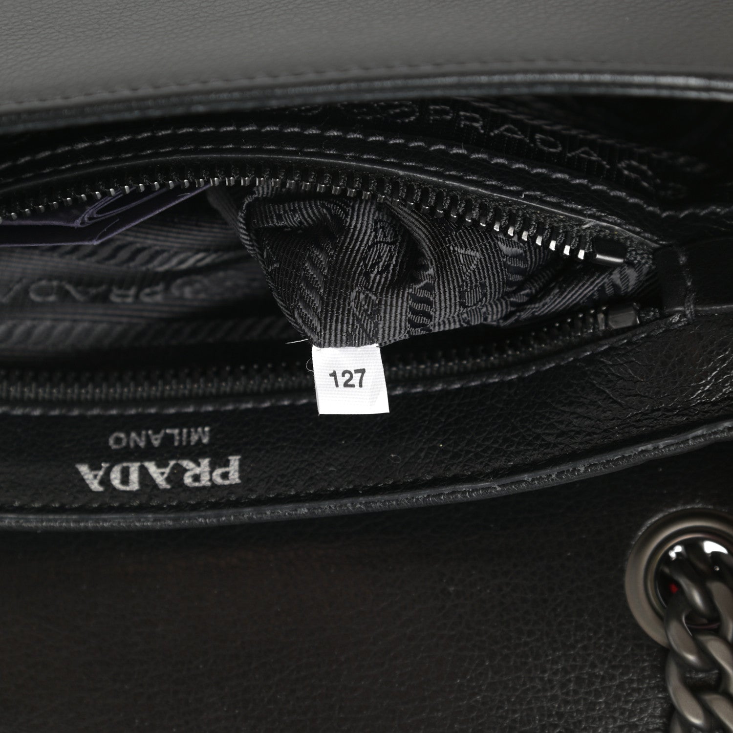 Prada Glace Calfskin Studded Crossbody Black 8 of 11