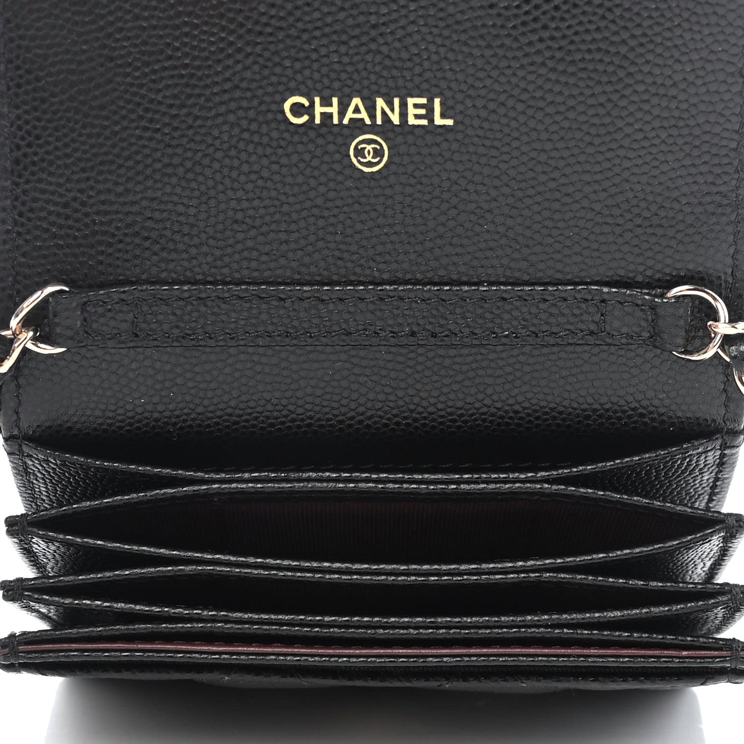 Chanel Caviar Quilted Flap Card Holder On Chain Black 4 of 4