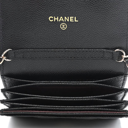 Chanel Caviar Quilted Flap Card Holder On Chain Black 4 of 4