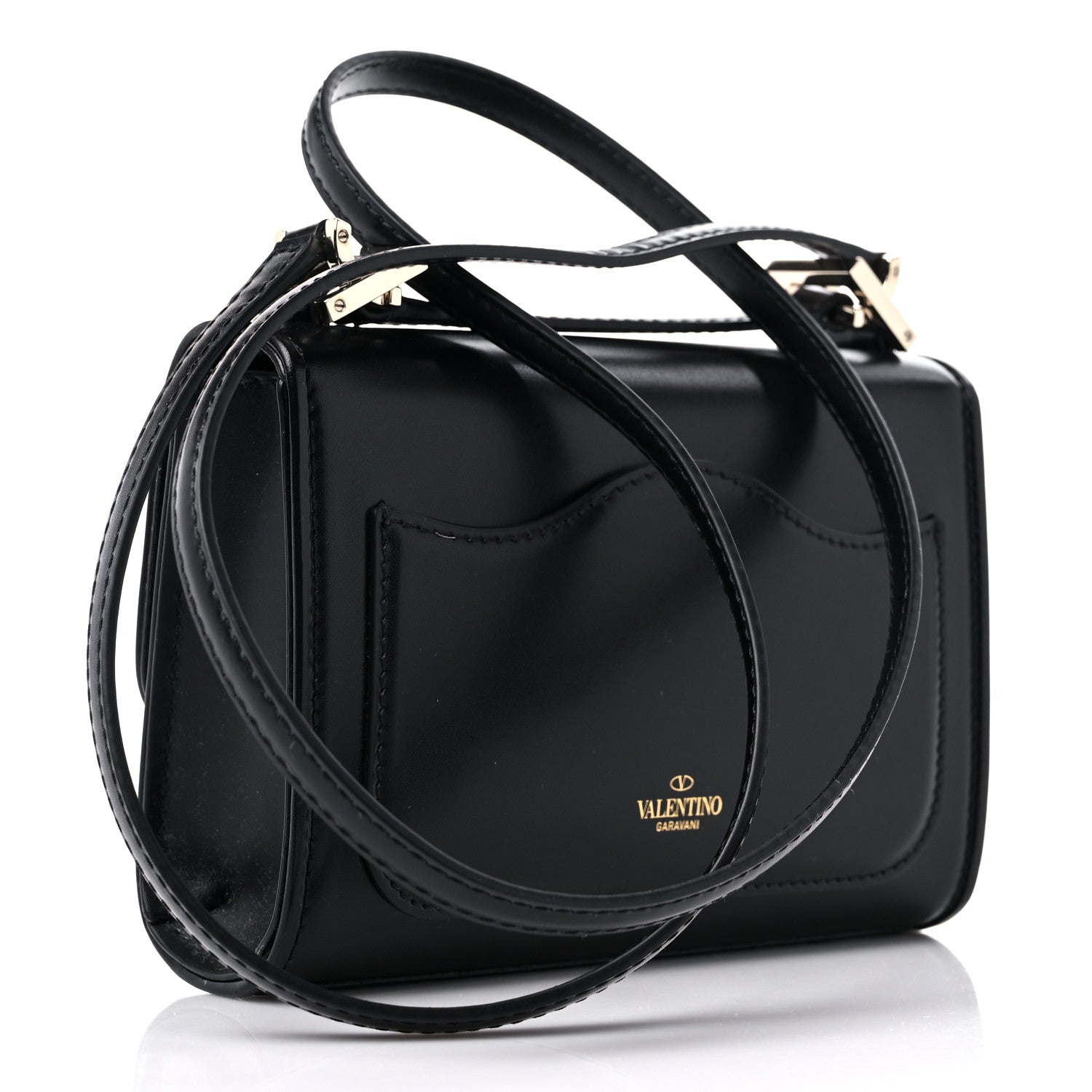Valentino Garavani Smooth Calfskin Small VLogo Shoulder Bag Black 3 of 9