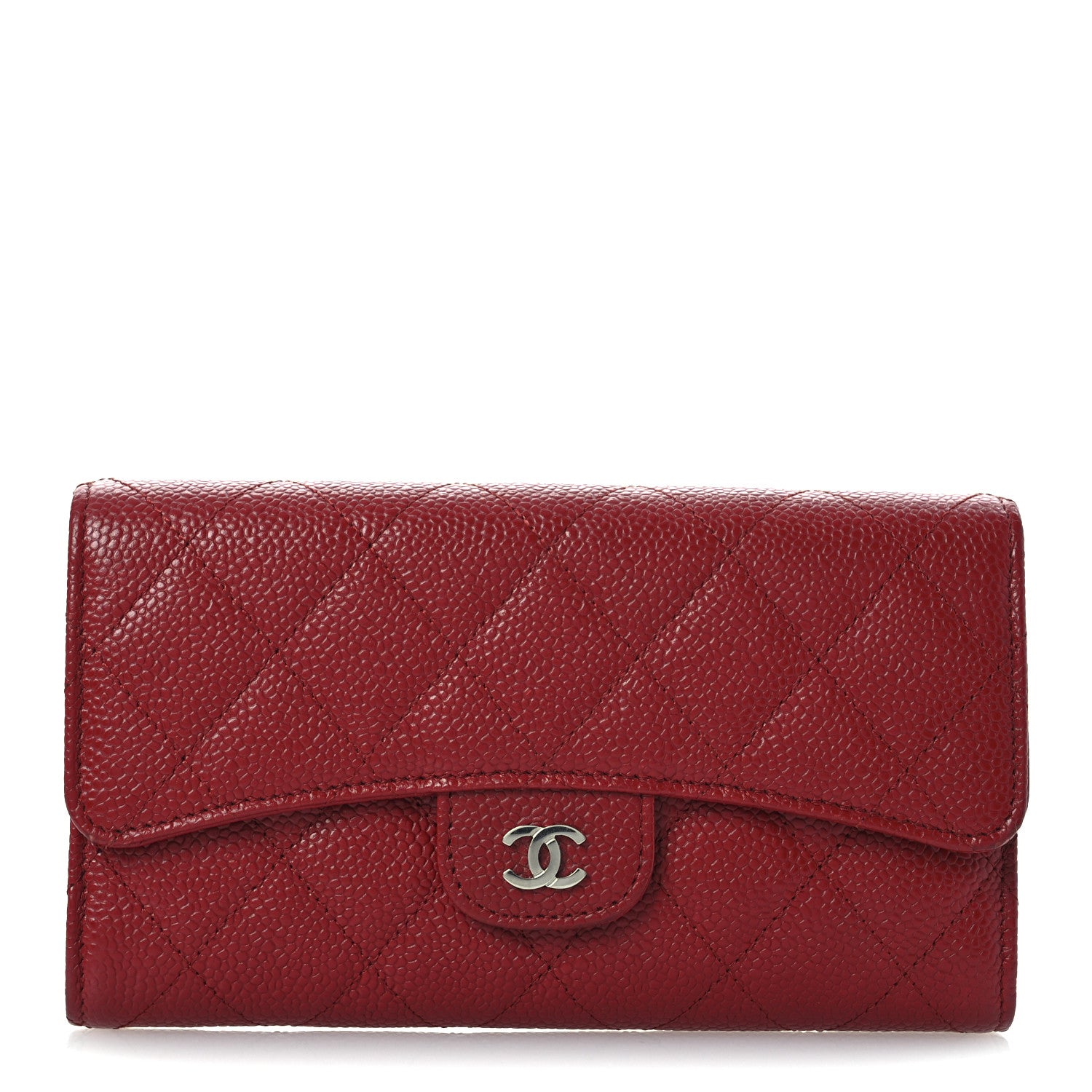 Chanel Caviar Quilted Large Flap Wallet Red 1 of 12
