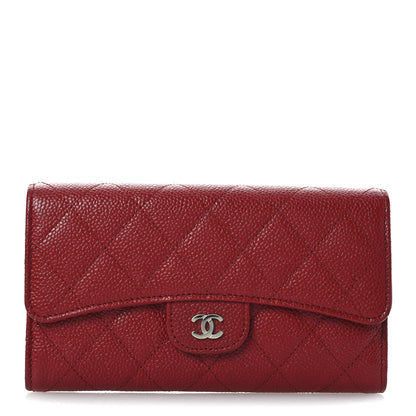 Chanel Caviar Quilted Large Flap Wallet Red 1 of 12
