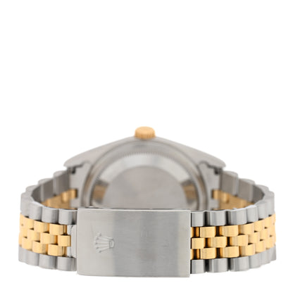 Rolex Stainless Steel 18K Yellow Gold 36mm Oyster Perpetual Datejust Watch Silver Roman 16233 3 of 4